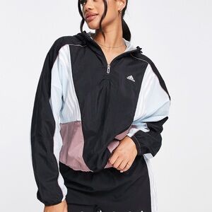 adidas Women's Training colourblock 1/4 zip hooded track Jersey